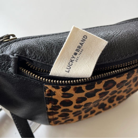 SOLD❗️ Lucky Brand Kowes Belt Bum Bag Fanny Pack Leopard Leather Crossbody NWT - Picture 11 of 12